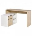 L-Shaped Corner Computer Desk  Oak and White