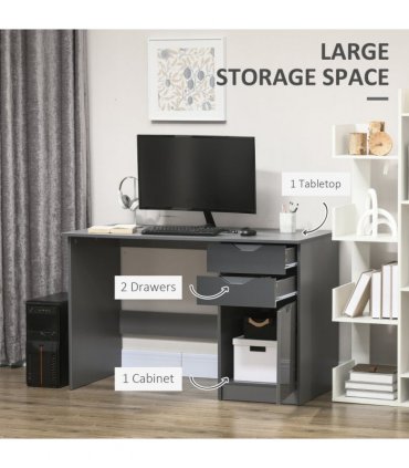 Computer Desk Grey 120cm x 60cm x 76cm Particle board Modern style with drawers