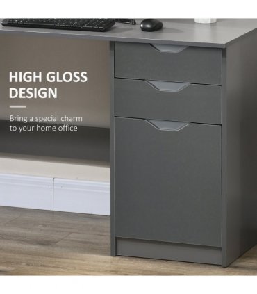 Computer Desk Grey 120cm x 60cm x 76cm Particle board Modern style with drawers