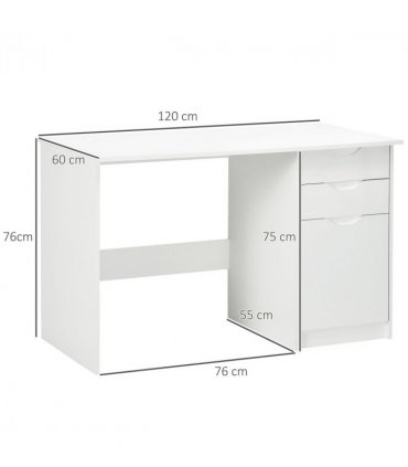 Computer ,Workstation White w/ Drawers Home Office