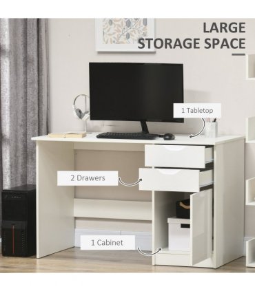 Computer ,Workstation White w/ Drawers Home Office
