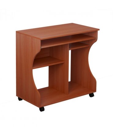 Computer Desk Laptop Writing Table Storage Shelf Workstation Wheels-Cherry Wood