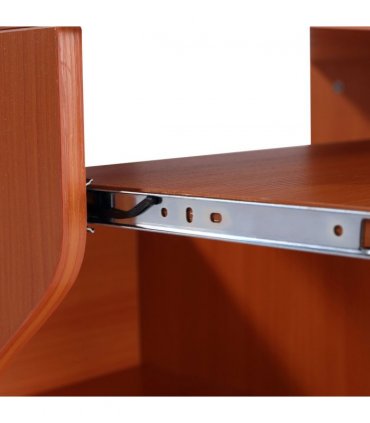 Computer Desk Laptop Writing Table Storage Shelf Workstation Wheels-Cherry Wood