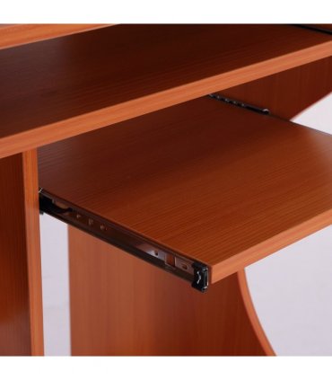 Computer Desk Laptop Writing Table Storage Shelf Workstation Wheels-Cherry Wood