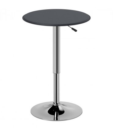 Chrome Steel Height Adjustable Round Bar Table Dinning Table Black