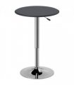 Chrome Steel Height Adjustable Round Bar Table Dinning Table Black