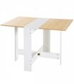 Drop Leaf Table Folding Dining Space Saving-Oak White Colour