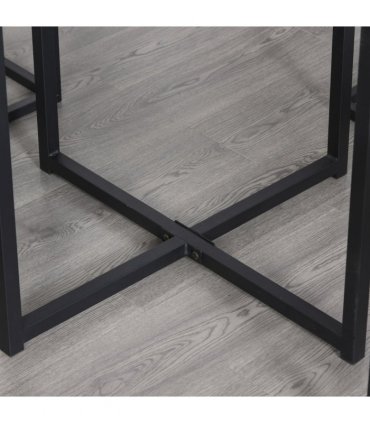 MDF Topped Steel 5-Piece Dining Set Dining Table with 4 Stools Black/Brown