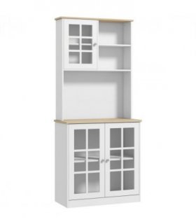 183cm Sideboard Grid Glass Doors Shelves Kitchen  72" Solid w/Glass Door