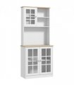 183cm Sideboard Grid Glass Doors Shelves Kitchen  72" Solid w/Glass Door