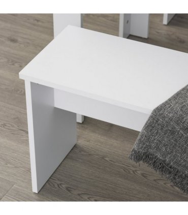 Particle Board 3-Piece Dining Set Dining Table with Benches White