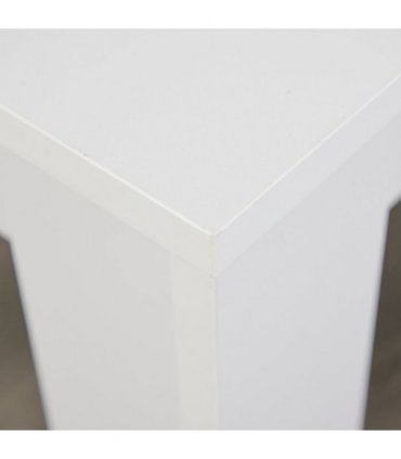 Particle Board 3-Piece Dining Set Dining Table with Benches White