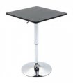 Modern Adjustable Counter Bar Table Black and Silver Frame MDF 60cmx60cmx69-93cm