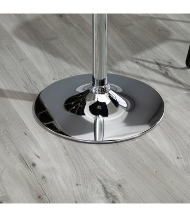 Modern Adjustable Counter Bar Table Black and Silver Frame MDF 60cmx60cmx69-93cm