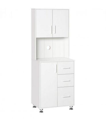 Kitchen Buffet Storage,2 Cabinets, 3 Drawers , 60x40x150cm, White
