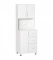 Kitchen Buffet Storage,2 Cabinets, 3 Drawers , 60x40x150cm, White