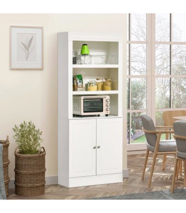 Kitchen Cupboard White MDF and particle board 74.6 x 35.5 x 182.5 cm Double-door
