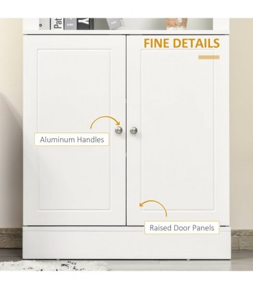 Kitchen Cupboard White MDF and particle board 74.6 x 35.5 x 182.5 cm Double-door