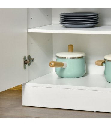 Kitchen Cupboard White MDF and particle board 74.6 x 35.5 x 182.5 cm Double-door