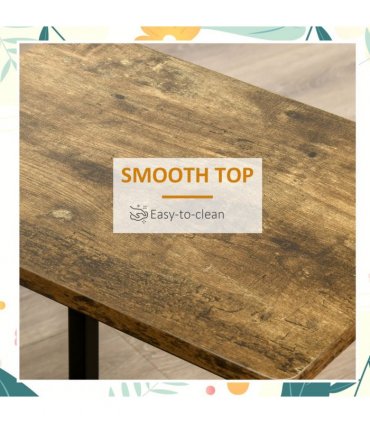 Set of 2 Kitchen Breakfast Bar Chairs with Footrest, Rustic Brown