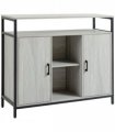 Sideboard, Steel Frame 2 Doors and Adjustable Shelves Light Grey