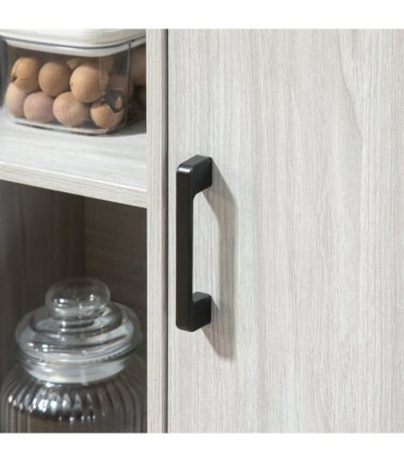 Sideboard, Steel Frame 2 Doors and Adjustable Shelves Light Grey