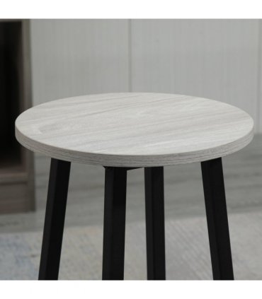 6-Piece Bar Table Set, 2 Breakfast Tables with 4 Stools,Grey