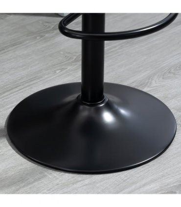 Set of 2, Swivel Barstools with Footrest and Backrest, PU Leather Black