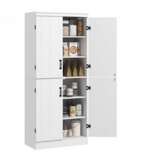 4-Door Kitchen Cabinet, ShelvesWhite