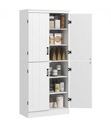 4-Door Kitchen Cabinet, ShelvesWhite