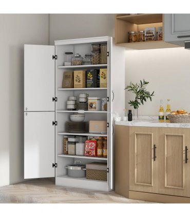4-Door Kitchen Cabinet, ShelvesWhite