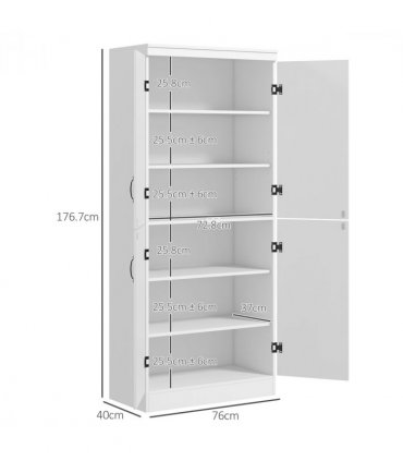 4-Door Kitchen Cabinet, ShelvesWhite