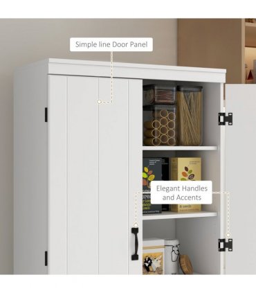 4-Door Kitchen Cabinet, ShelvesWhite