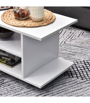 TV Stand Bookshelf Cabinet Modern 3 Tier shelf Storage Wheels in White