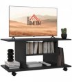 TV Stand Bookshelves in Black, Elegant modern design, 3-tier shelf, 80cm x 40cm