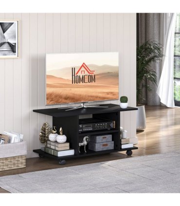 TV Stand Bookshelves in Black, Elegant modern design, 3-tier shelf, 80cm x 40cm