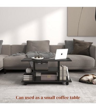 TV Stand Bookshelves in Black, Elegant modern design, 3-tier shelf, 80cm x 40cm