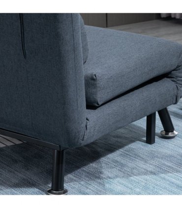 Faux Suede 5-Position Futon Single Sofa Bed Black