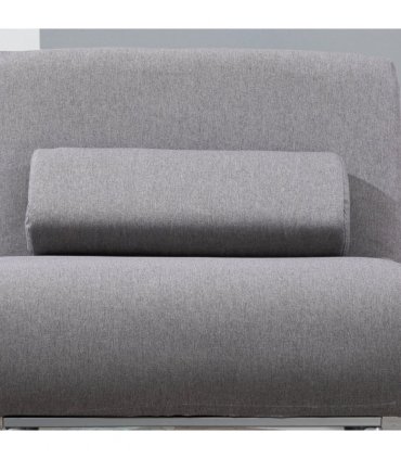 Linen Upholstered Elevated Single Sofa Bed Grey