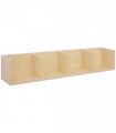 Multi-Media Storage Wooden Shelf Natural wood finish 95L x 17W x 18H (cm)