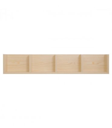 Multi-Media Storage Wooden Shelf Natural wood finish 95L x 17W x 18H (cm)