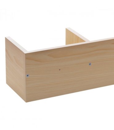 Multi-Media Storage Wooden Shelf Natural wood finish 95L x 17W x 18H (cm)