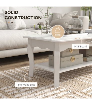 Coffee Table, 94Lx44Wx42H cm-White