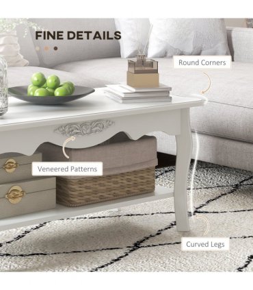 Coffee Table, 94Lx44Wx42H cm-White
