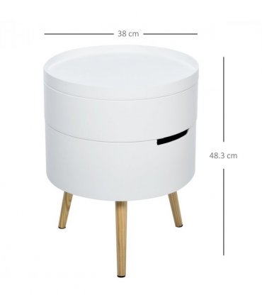 3-Part Side Coffee Table End Desk Night Stand Storage White