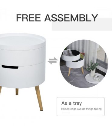 3-Part Side Coffee Table End Desk Night Stand Storage White