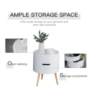 3-Part Side Coffee Table End Desk Night Stand Storage White