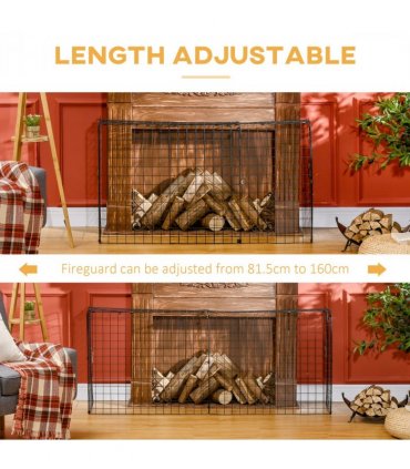 Extendable Fireguard Screen-Black