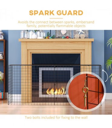 Extendable Fireguard Screen-Black