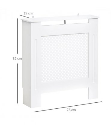 Radiator Cover White MDF 78cm x 19cm x 82cm Heating Cabinet Grill Style